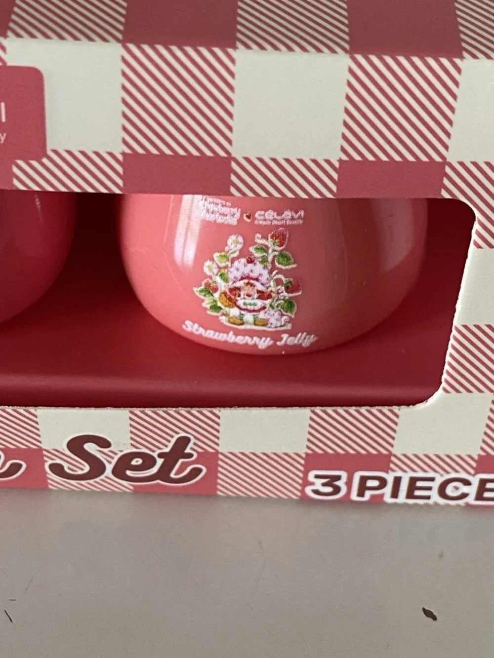 Set Of 3 Strawberry Shortcake Celavi Hydrating Lip Balm Strawberry Jam Jelly NEW